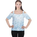 Blue pattern Women s Cutout Shoulder Tee View1