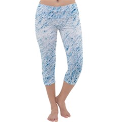 Blue Pattern Capri Yoga Leggings