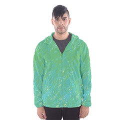 Green Pattern Hooded Wind Breaker (men) by Valentinaart