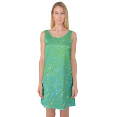 Green Pattern Sleeveless Satin Nightdress