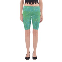 Green Pattern Yoga Cropped Leggings