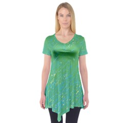 Green Pattern Short Sleeve Tunic 