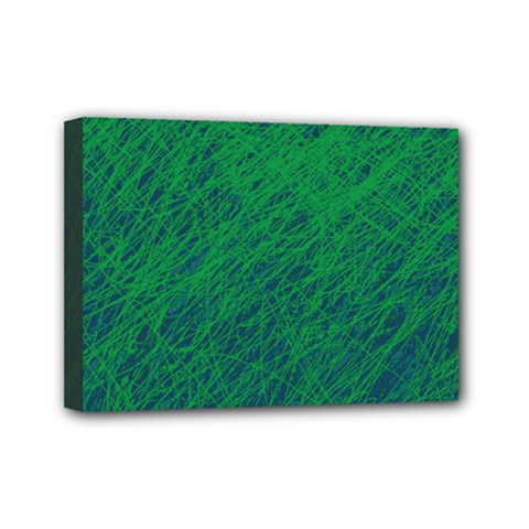 Deep Green Pattern Mini Canvas 7  X 5 