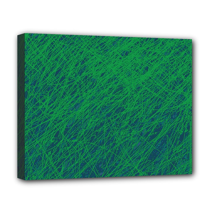 Deep green pattern Deluxe Canvas 20  x 16  