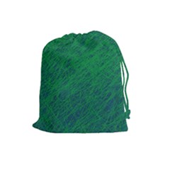 Deep Green Pattern Drawstring Pouches (large) 