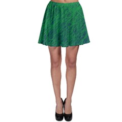 Deep Green Pattern Skater Skirt