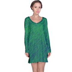 Deep Green Pattern Long Sleeve Nightdress