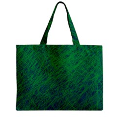 Deep Green Pattern Zipper Mini Tote Bag