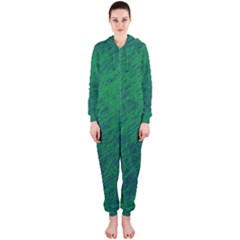 Deep Green Pattern Hooded Jumpsuit (ladies) 