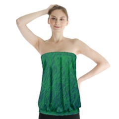 Deep Green Pattern Strapless Top