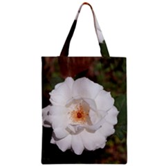 White Petal Zipper Classic Tote Bag