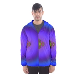 Into The Blue Fractal Hooded Wind Breaker (men) by Fractalsandkaleidoscopes