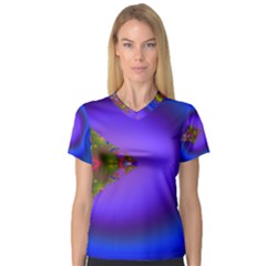 Into The Blue Fractal Women s V-neck Sport Mesh Tee