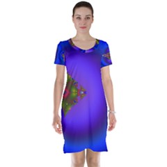 Into The Blue Fractal Short Sleeve Nightdress