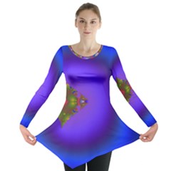 Into The Blue Fractal Long Sleeve Tunic 