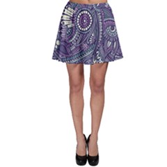 Purple Hippie Flowers Pattern, Zz0102, Skater Skirt by Zandiepants