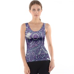 Purple Hippie Flowers Pattern, Zz0102, Tank Top