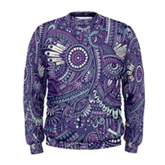 Purple Hippie Flowers Pattern, Zz0102, Men s Sweatshirt by Zandiepants