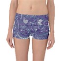 Purple Hippie Flowers Pattern, zz0102, Boyleg Bikini Bottoms View1