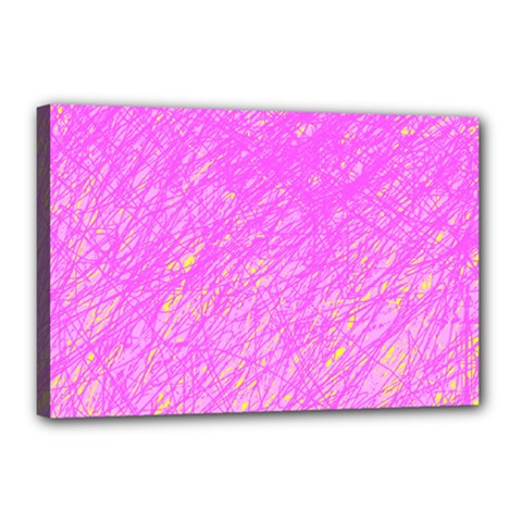 Pink Pattern Canvas 18  X 12 