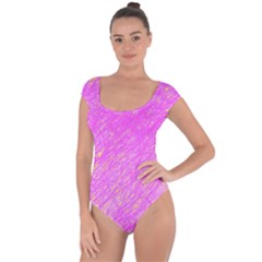 Pink Pattern Short Sleeve Leotard 