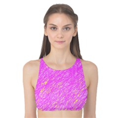 Pink Pattern Tank Bikini Top