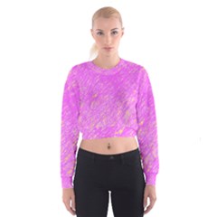 Pink Pattern Women s Cropped Sweatshirt by Valentinaart