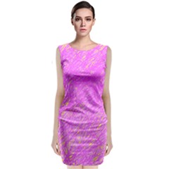 Pink Pattern Classic Sleeveless Midi Dress