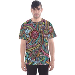 Colorful Hippie Flowers Pattern, Zz0103 Men s Sport Mesh Tee