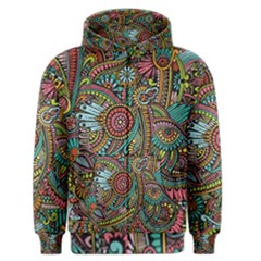 Colorful Hippie Flowers Pattern, Zz0103 Men s Zipper Hoodie