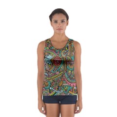 Colorful Hippie Flowers Pattern, Zz0103 Women s Sport Tank Top  by Zandiepants