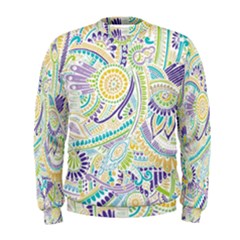 Hippie Flower Pattern Purple Yellow Green Zz0104 Men s Sweatshirt by Zandiepants