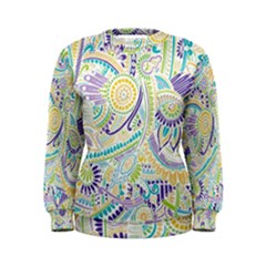 Hippie Flower Pattern Purple Yellow Green Zz0104 Women s Sweatshirt by Zandiepants