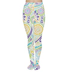 Hippie Flower Pattern Purple Yellow Green Zz0104 Women s Tights