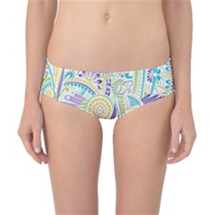 Hippie Flower Pattern Purple Yellow Green Zz0104 Classic Bikini Bottoms