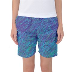 Blue Pattern Women s Basketball Shorts