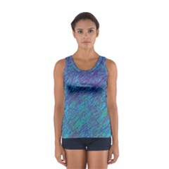 Blue Pattern Women s Sport Tank Top 