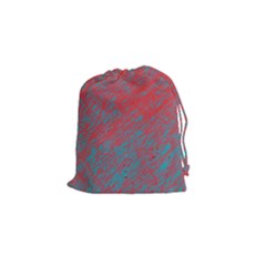 Red And Blue Pattern Drawstring Pouches (small) 