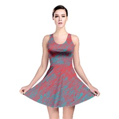 Red And Blue Pattern Reversible Skater Dress by Valentinaart