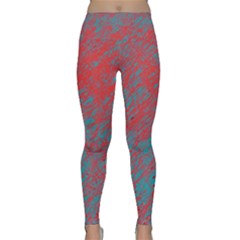 Red And Blue Pattern Yoga Leggings 