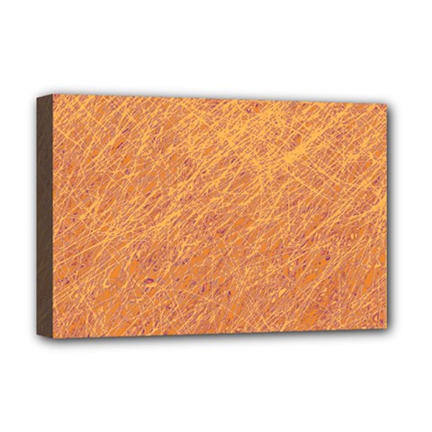 Orange Pattern Deluxe Canvas 18  X 12  