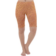 Orange Pattern Cropped Leggings  by Valentinaart