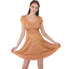 Orange Pattern Cap Sleeve Dresses by Valentinaart