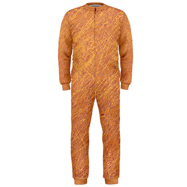 Orange pattern OnePiece Jumpsuit (Men) 