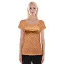 Orange pattern Women s Cap Sleeve Top View1