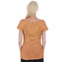 Orange pattern Women s Cap Sleeve Top View2