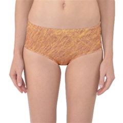 Orange Pattern Mid-waist Bikini Bottoms by Valentinaart