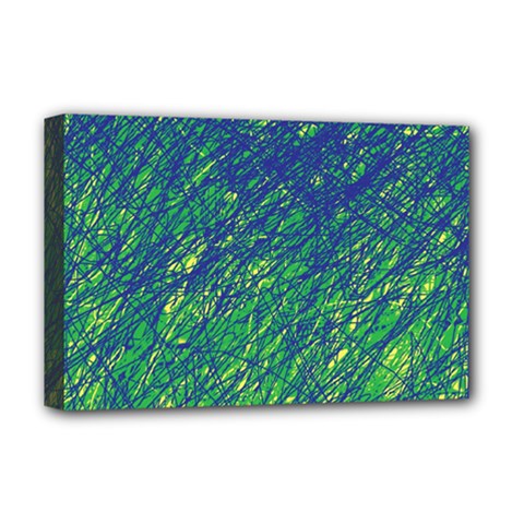 Green Pattern Deluxe Canvas 18  X 12  