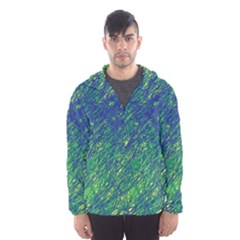 Green Pattern Hooded Wind Breaker (men)