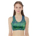 Green pattern Sports Bra with Border View1